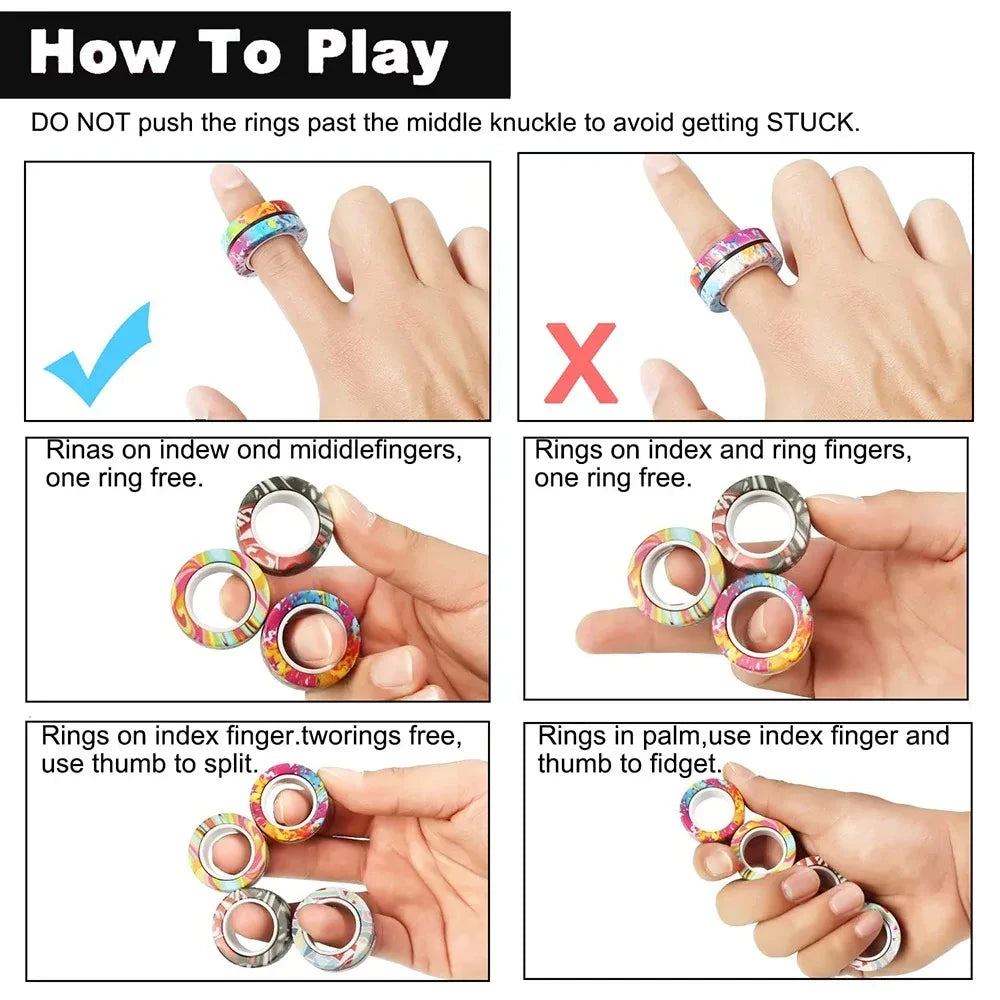 Magnetic Fidget Rings Set